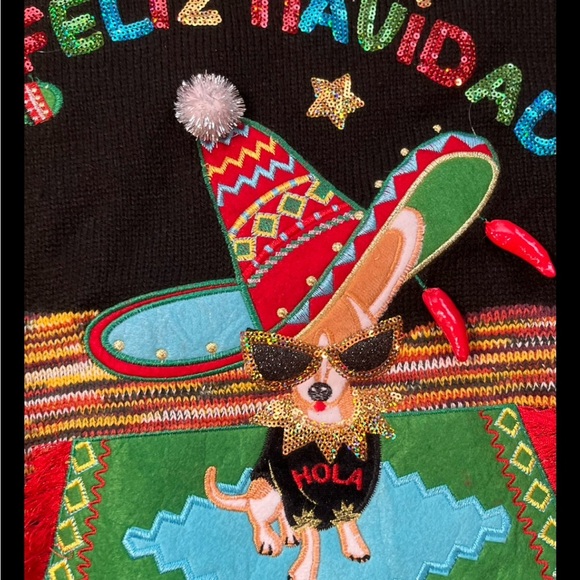 Feliz Navidad Ugly Christmas Sweater Holiday Time Size S - Picture 7 of 12